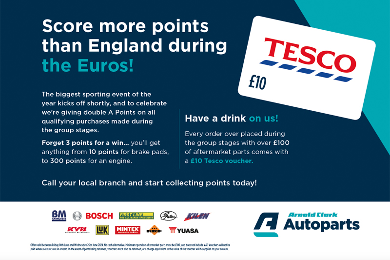 Arnold Clark Autoparts launches Euros promotion